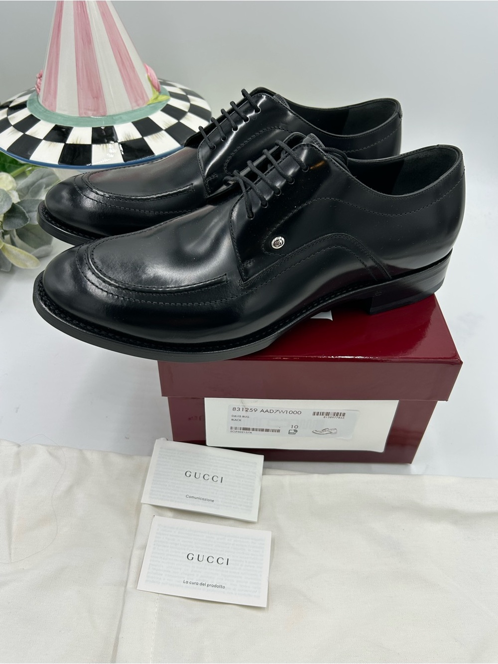 Men's Gucci, Jasper Leather, Derby shoes size 10 fit 11 US made in Italy - Picture 10 of 11
